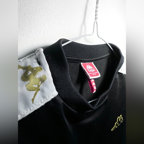 KAPPA 🦋 crop top long sleeve shirt • S • black and gold - Picture 3 of 9
